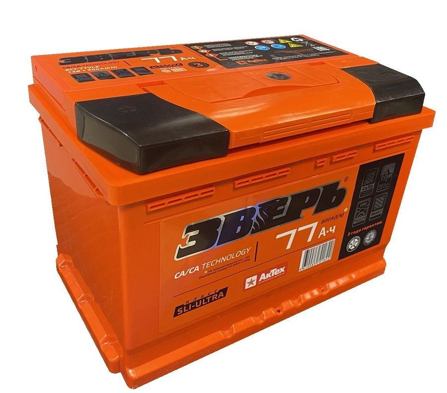 Зверь 6СТ-77L 77А/ч-12V ст EN800 европейские обратная 278x175x190